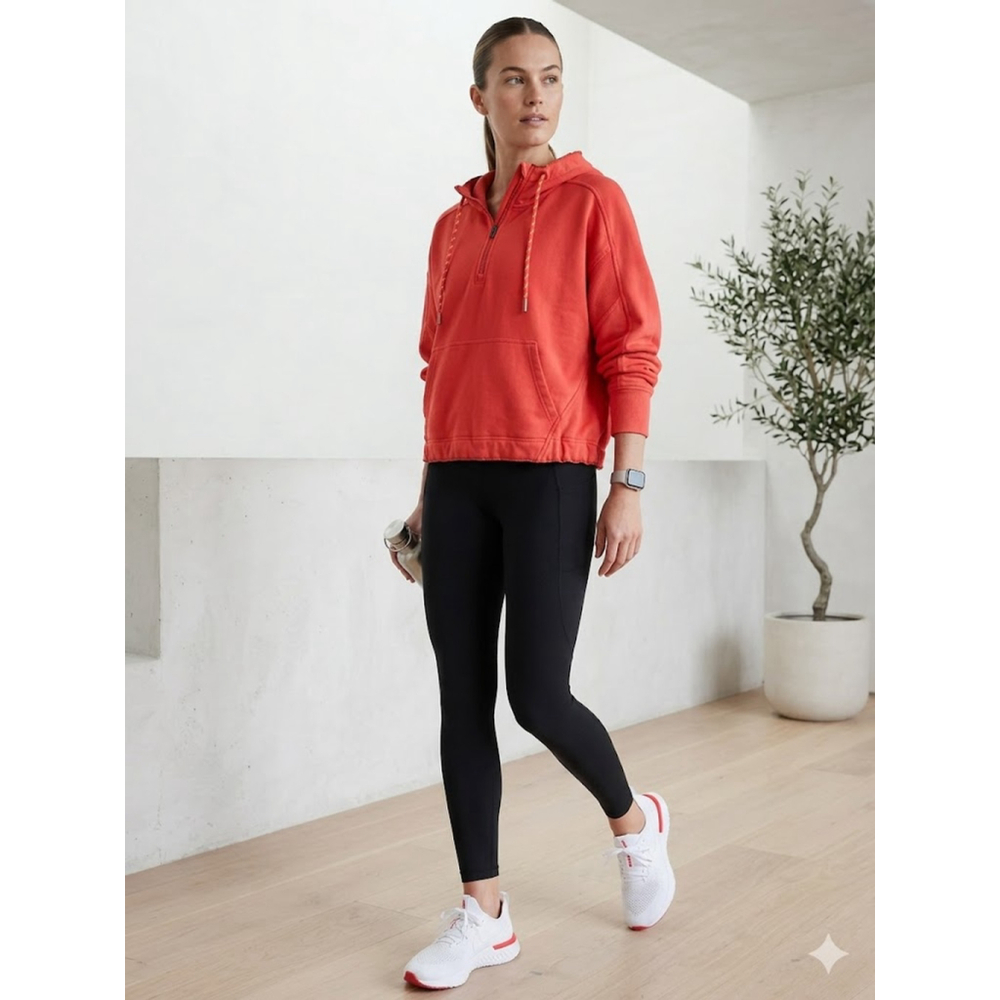 ATHLETA Red Retrograde Half Zip Pullover Hoodie S… - image 2